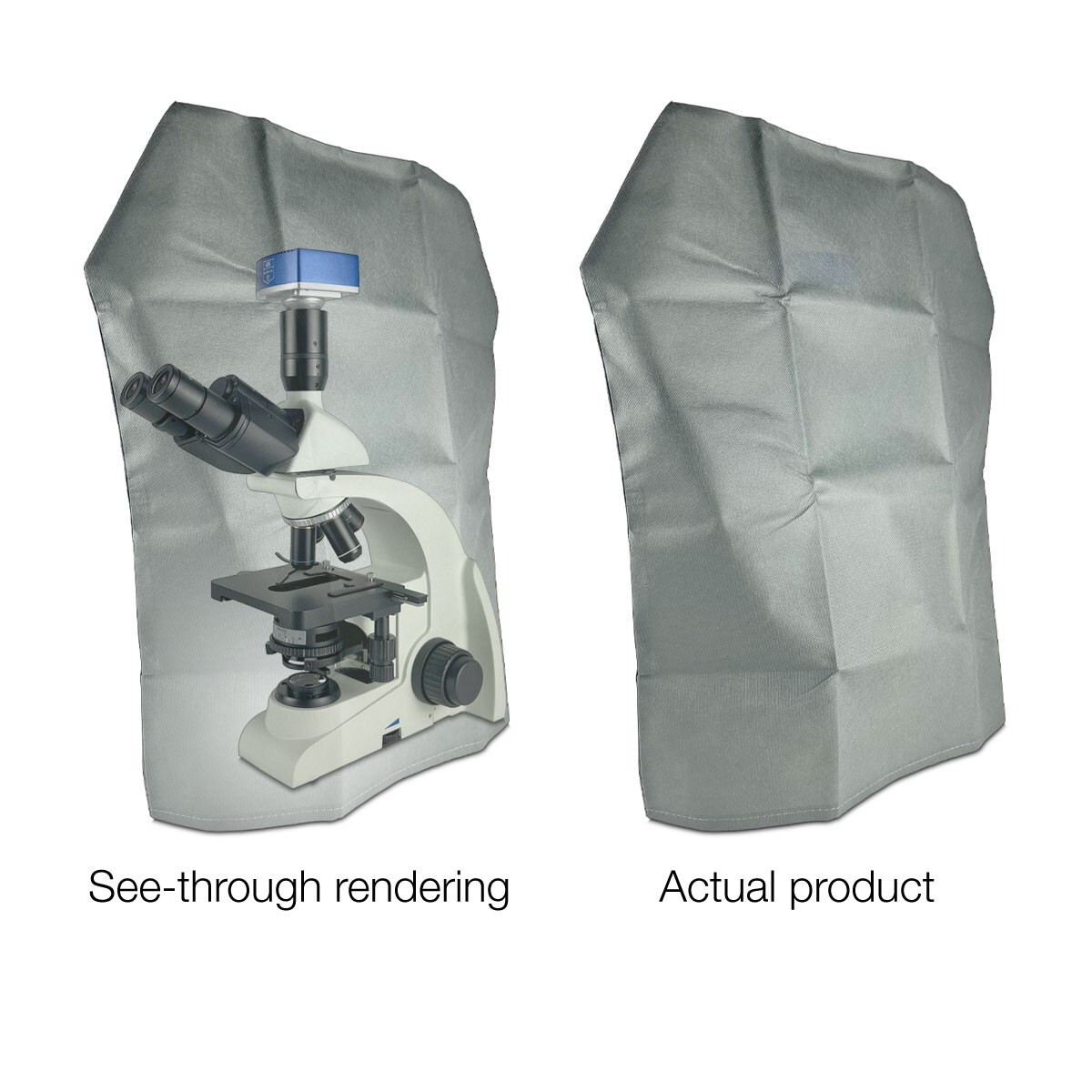 Microscope Dust Cover, Opaque, Grey Fabric (Large)