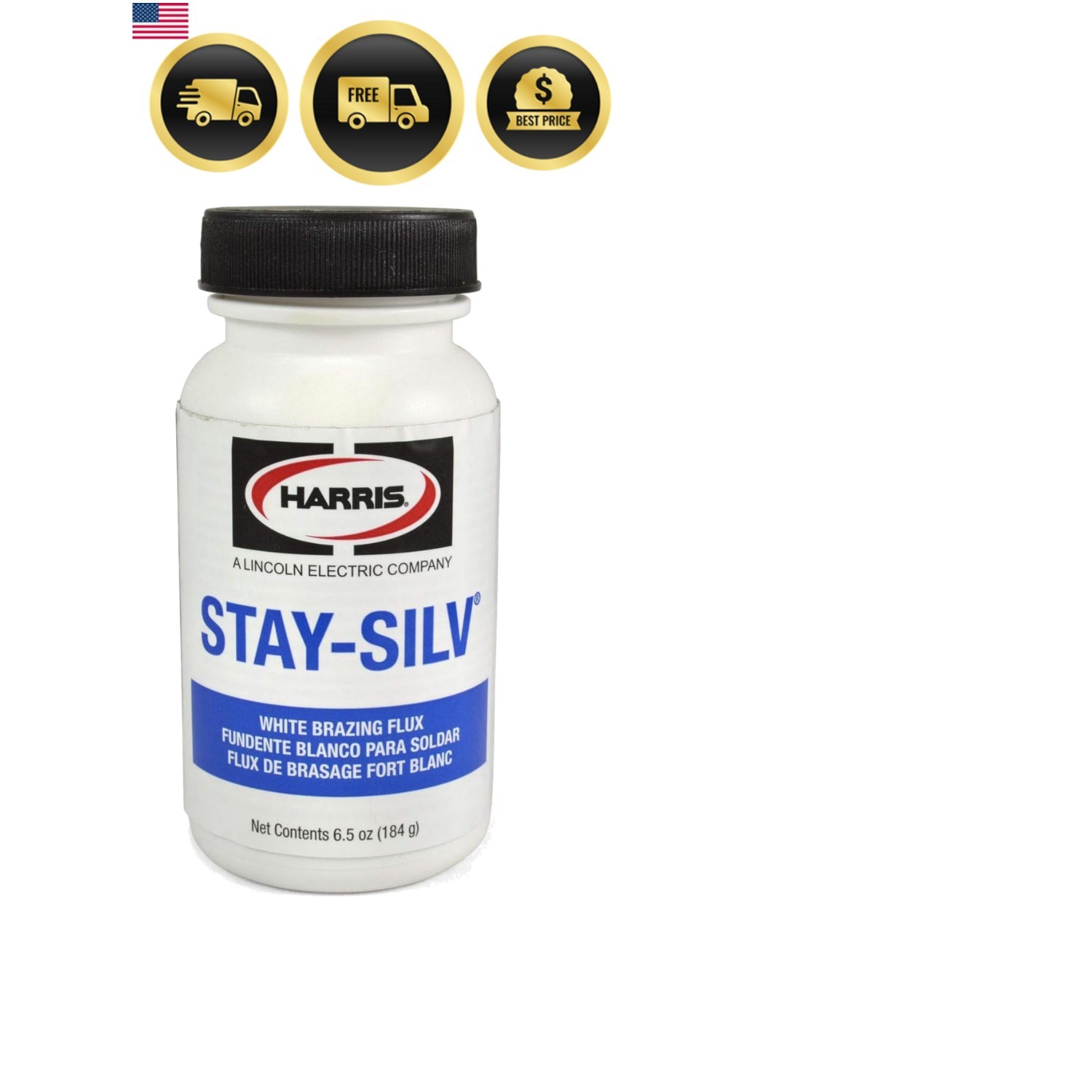Harris Stay-Silv Silver White Brazing Flux Paste for Hi Temperature, SSWF7