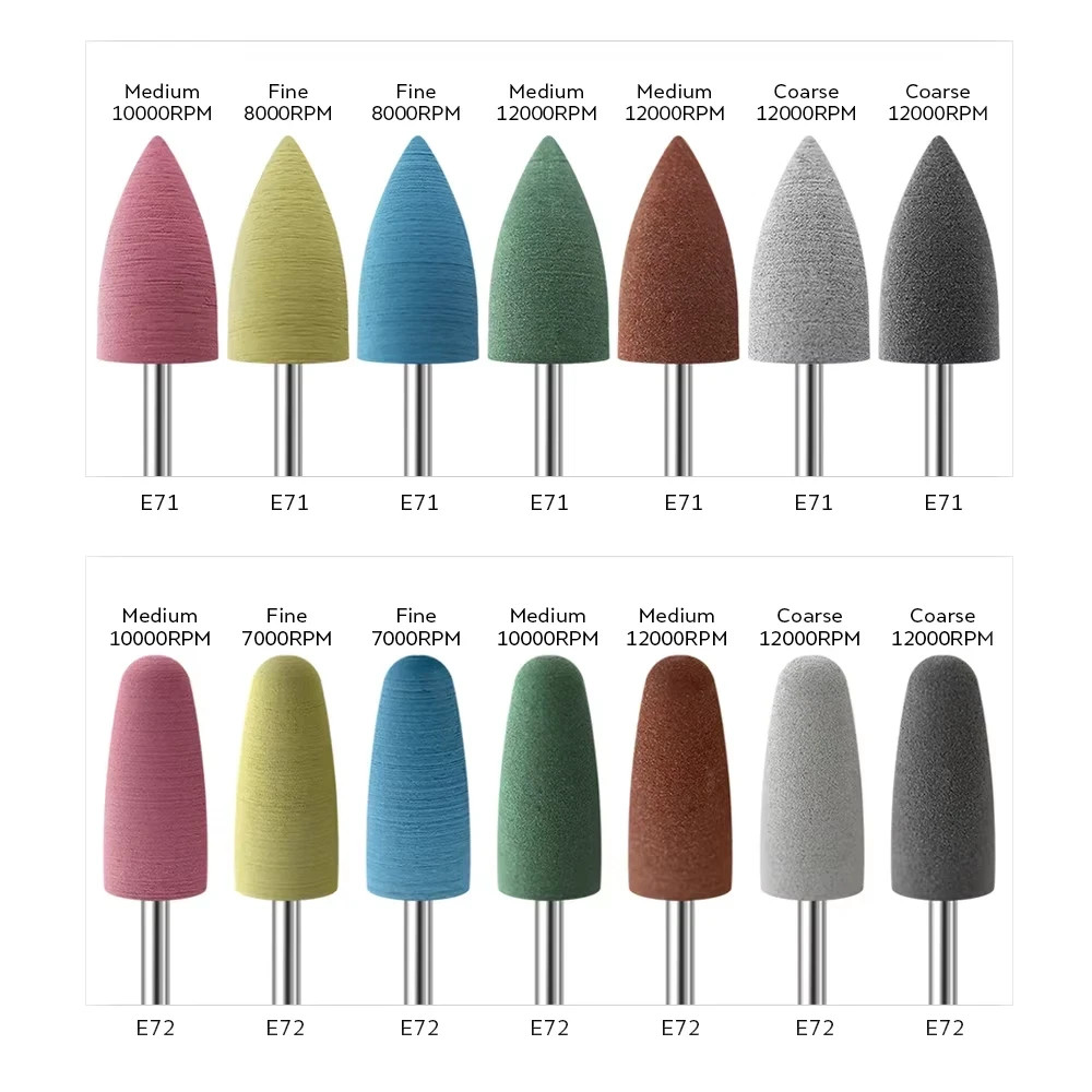 50 Pcs Dental Lab Silicone Rubber Polishers Diamond Polishing Burs Shank 2.35mm
