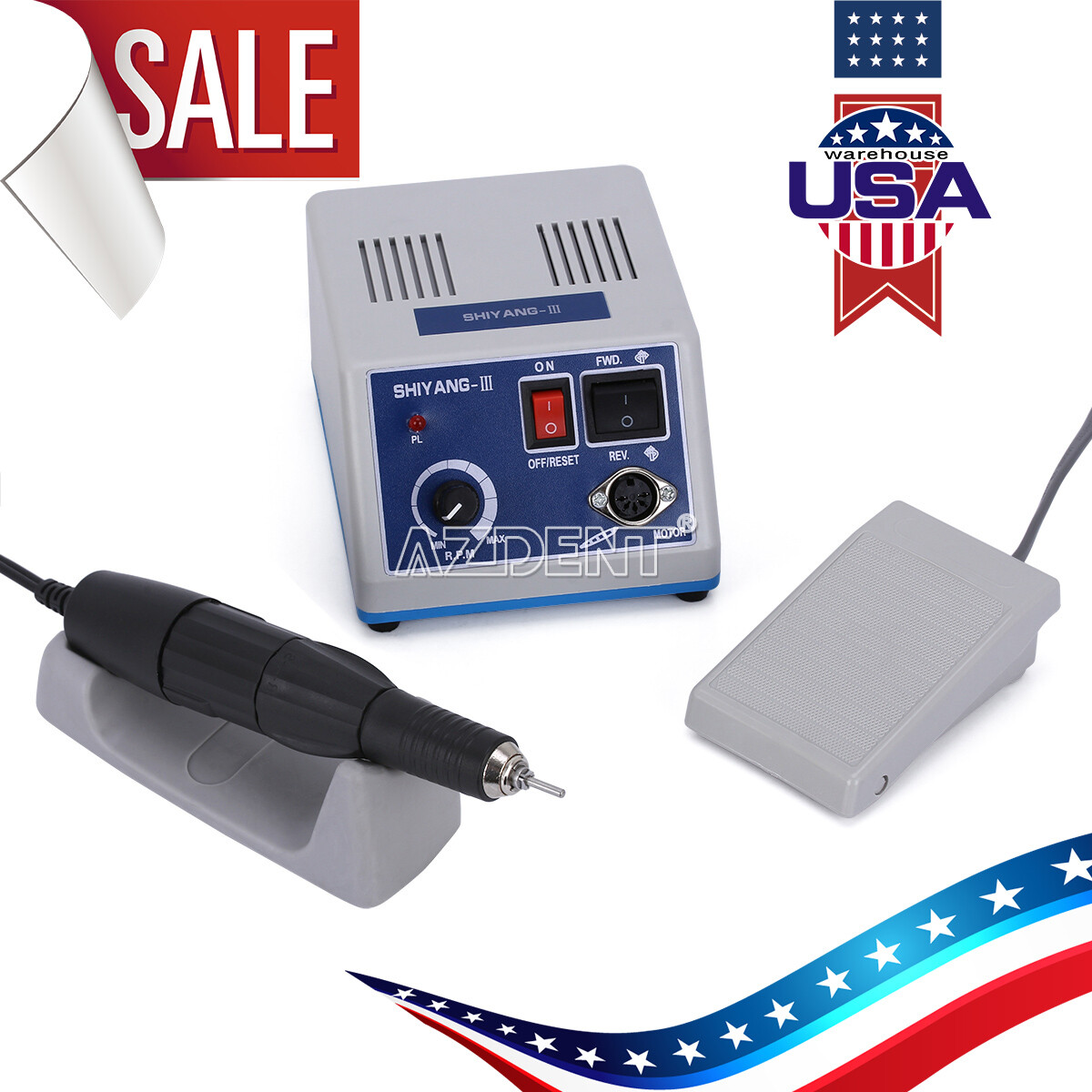Dental Lab Marathon Electric Micromotor Polishing Unit / 35K rpm Motor Handpiece