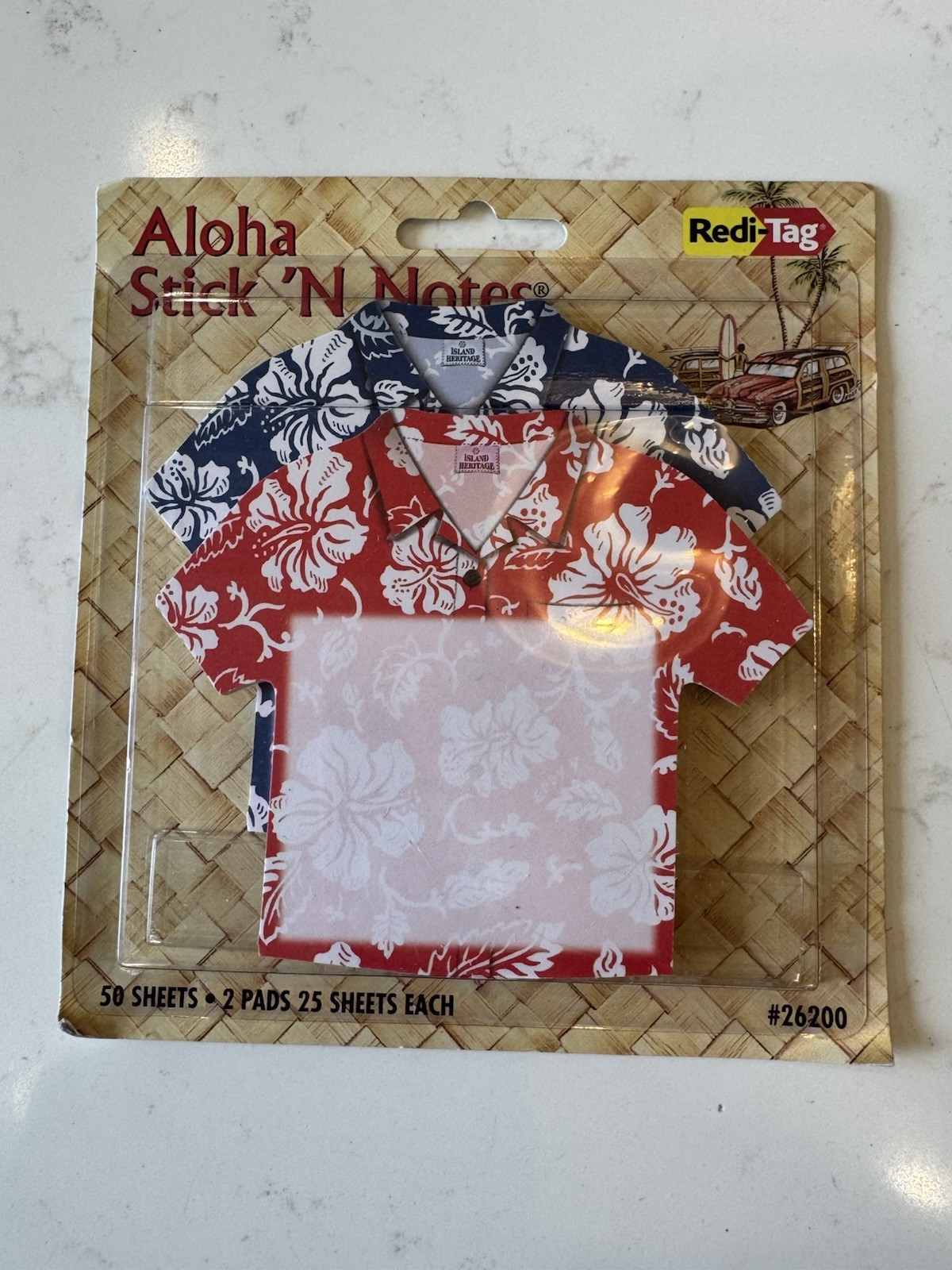 Vintage Aloha Stick ‘N Notes Red And Blue Hawaiian Shirts