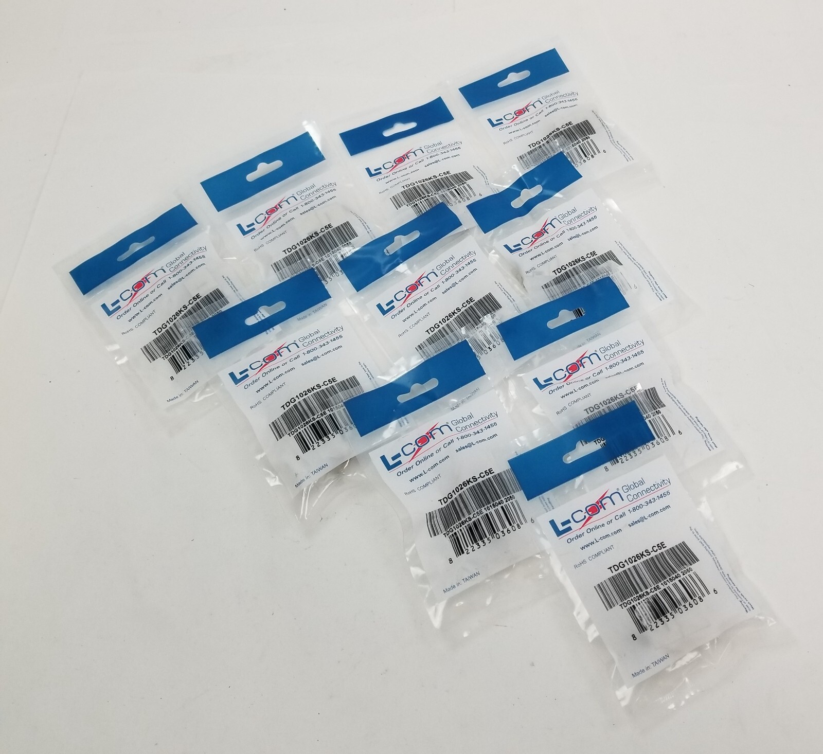 10 L-Com TDG1026KS-C5E Shielded RJ45 Cat5E Coupler Keystone Feed-Thru NEW