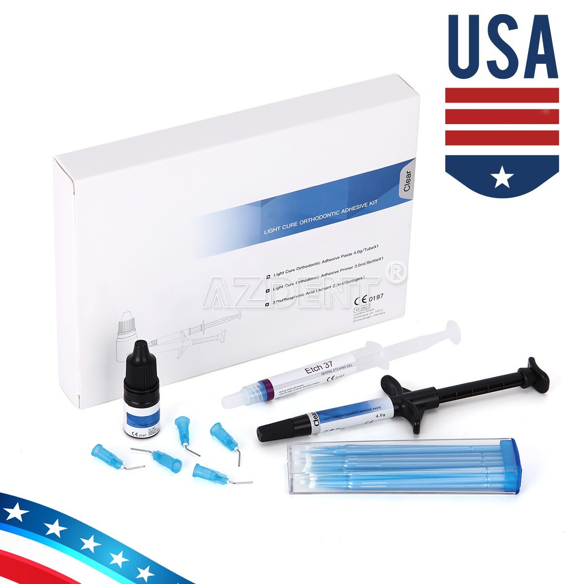 Dental Light Cure Orthodontic Bond Adhesive Kit Blue For metal & ceramic bracket