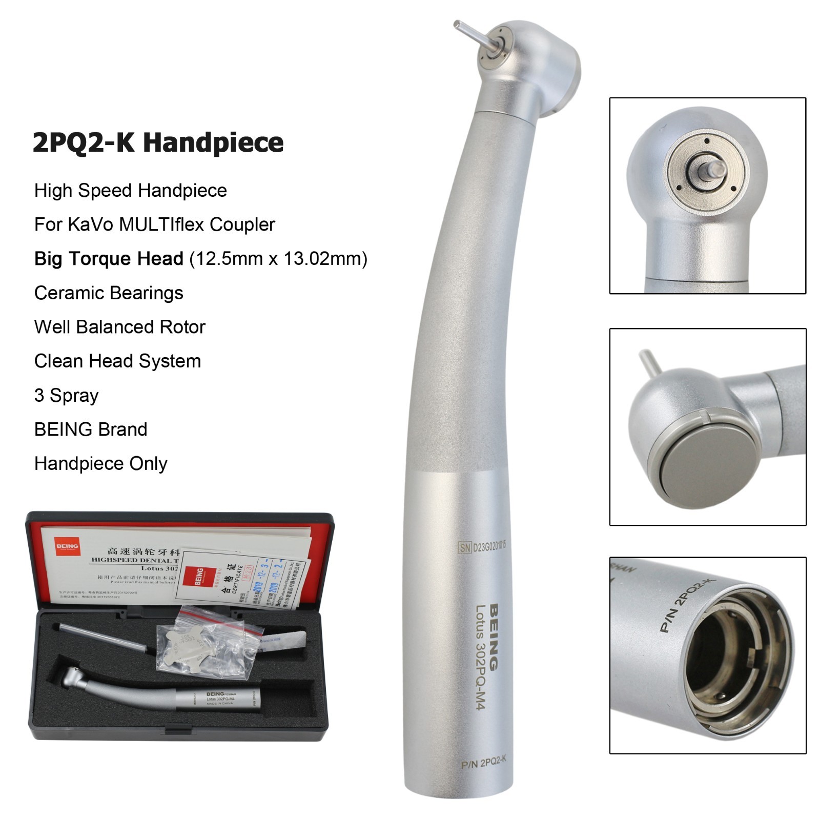 BEING High Speed Dental Handpiece Air Turbine For KAVO MULTIflex Coupler 4 Hole