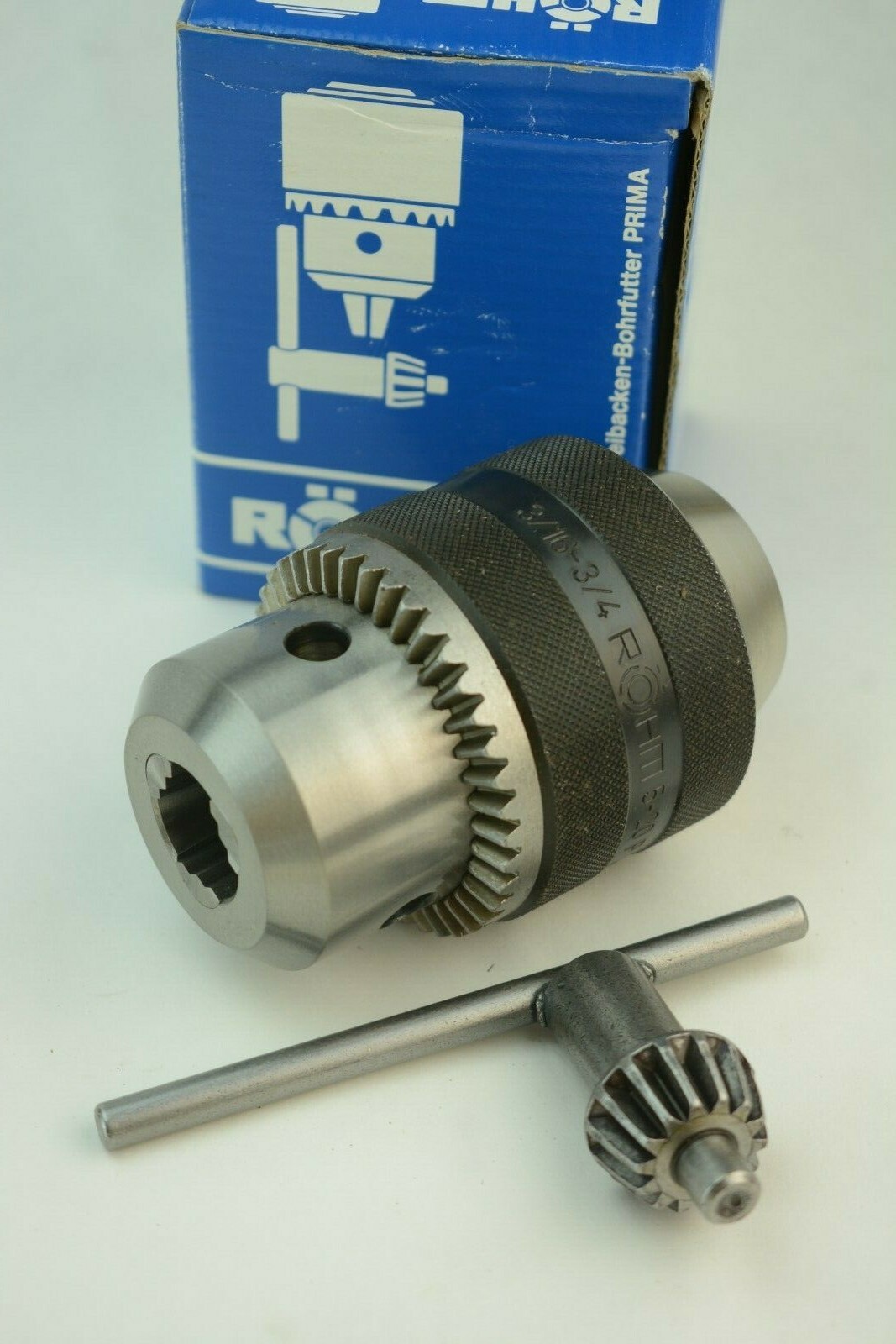 Rohm Germany Quality Precision Drill Chuck & Key 3/16″-3/4″ 4JT #4 Jacobs Taper