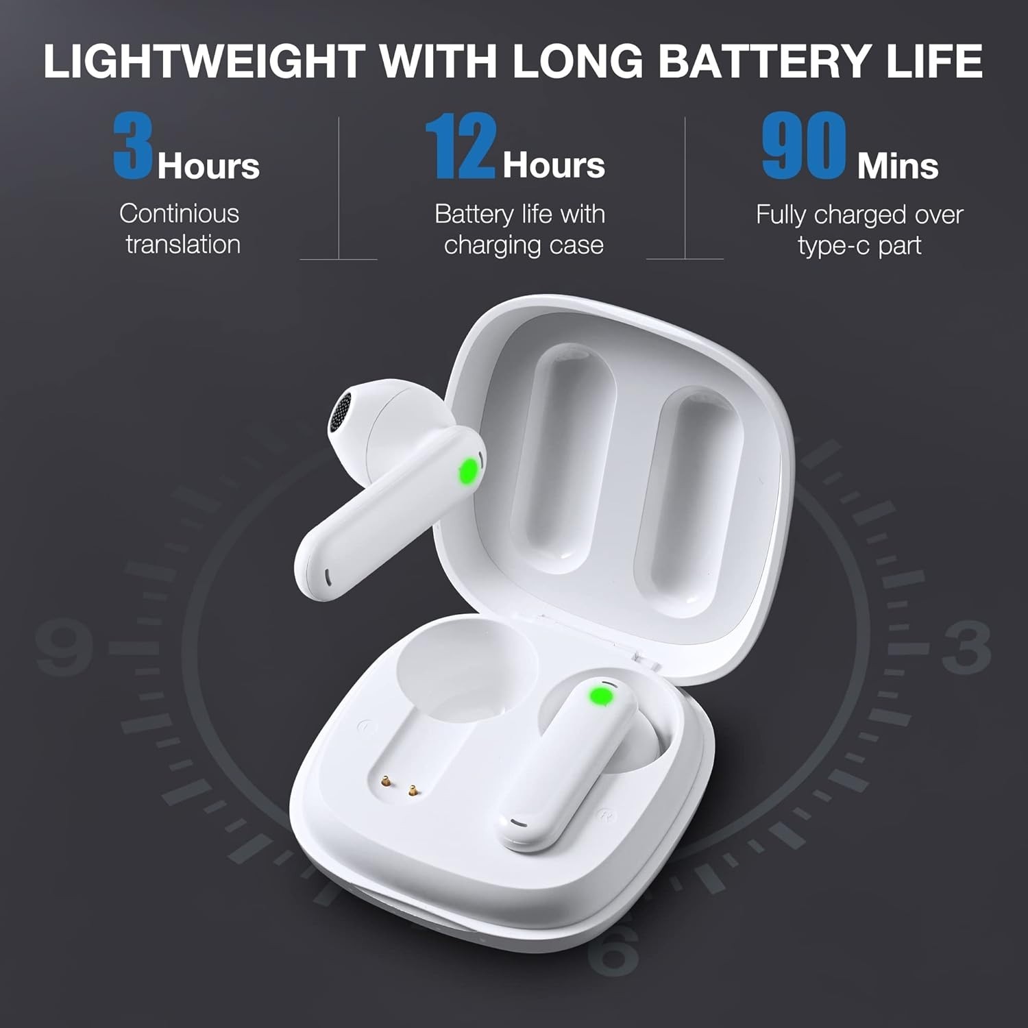 Timekettle WT2 Edge W3 Ai Translator Earbuds White 8 Offline Language 40 Offline