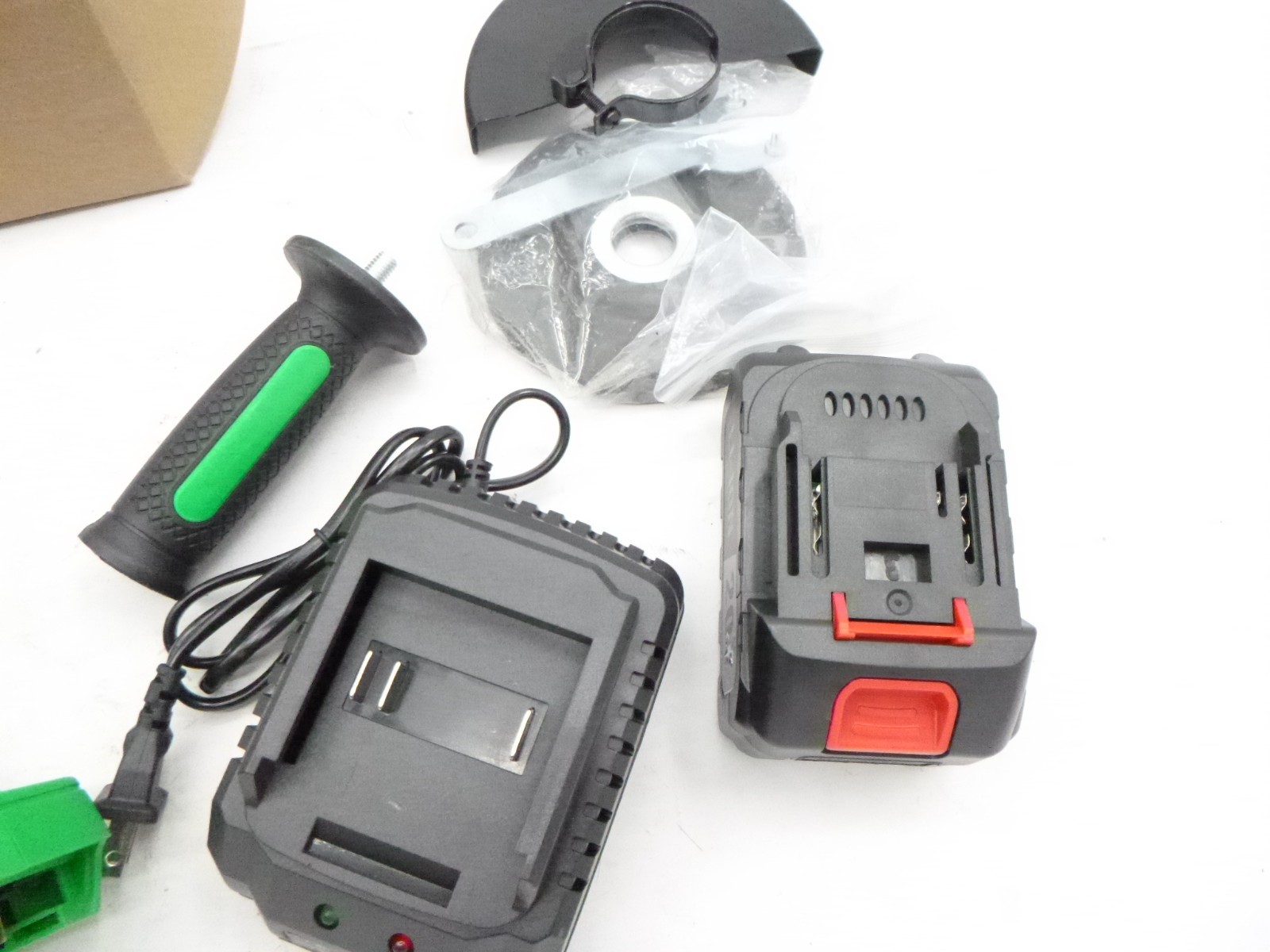 Tegatok Brushless Cordless Angle Grinder with Battery & Charger CA20SSG Green