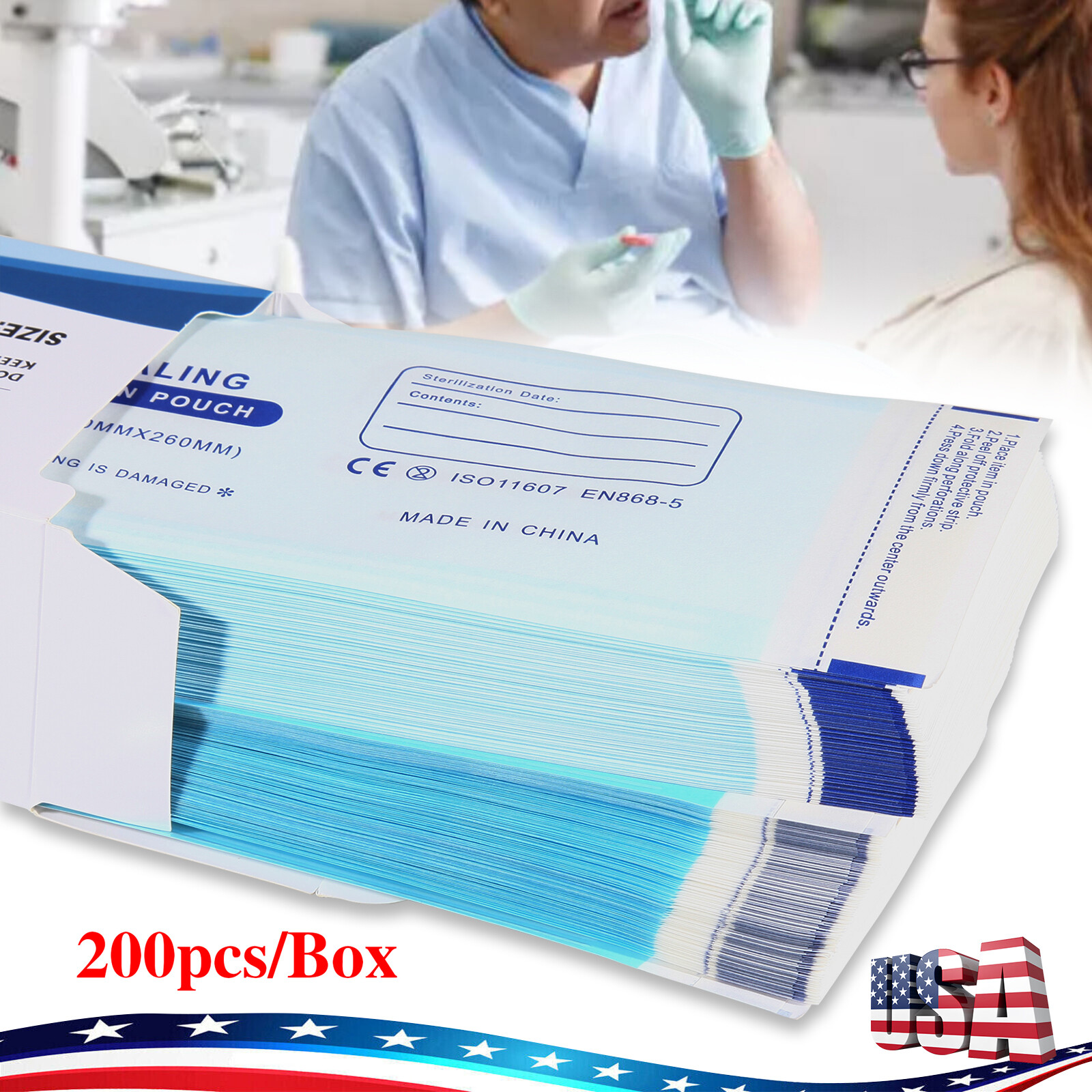 Up to 7000 Sterilization Pouches 3.5 «x 10 » Dental Medical Self Seal Pouch Bags