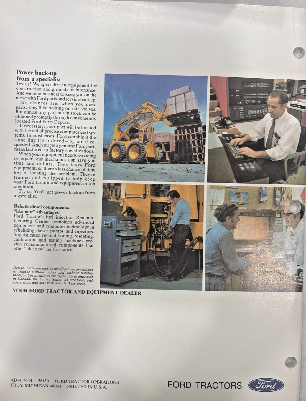 Ford Buyer’s Guide Tractor Equipment Brochure Vintage Dealer Manual