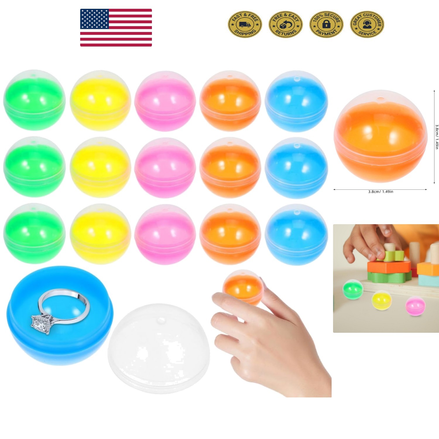 Bulk 100 Count 1.49-Inch Surprise Orbs – Perfect for Rewards & Party Favors