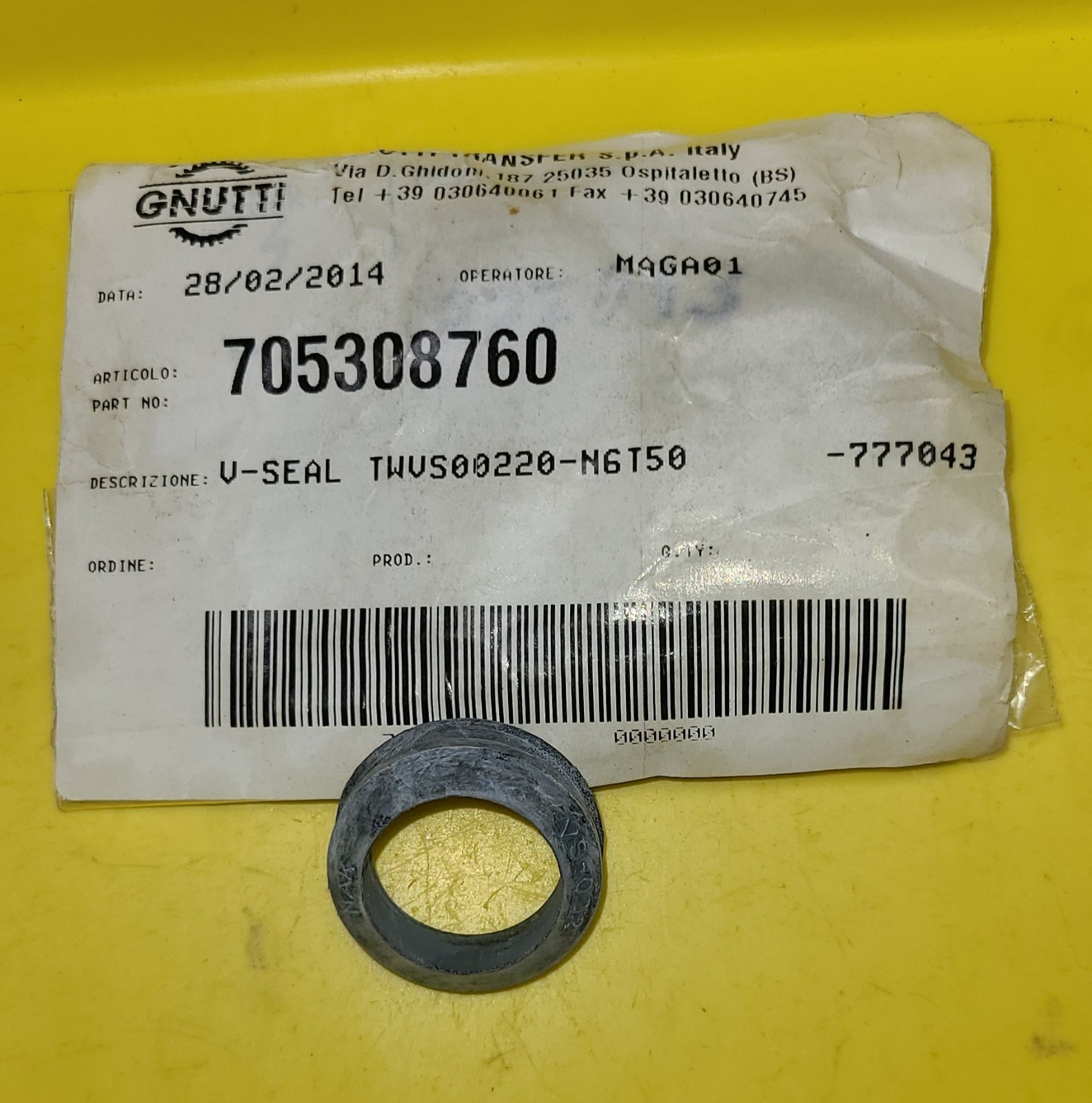 Trelleborg TWVS00220-N6T50 V-Ring type S (Gnutti 705308760)