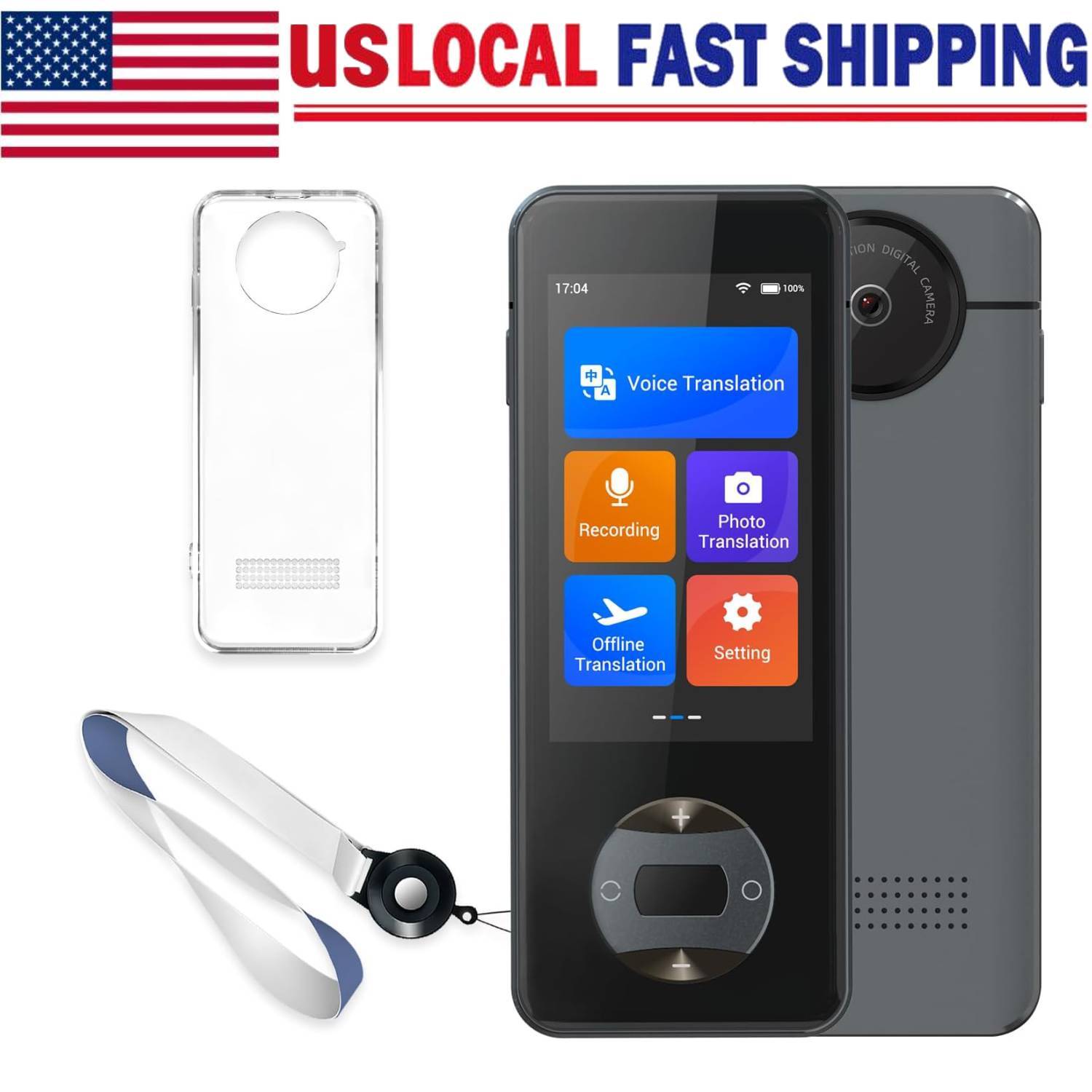 144 Language Translator Device Smart Two-Way Instant Ai Voice Photo Translat AOB