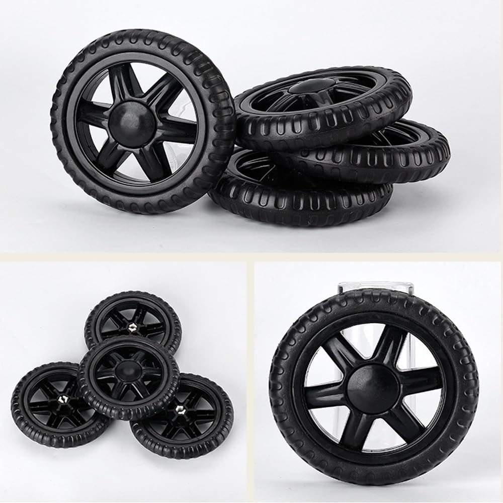 2 Pack Shopping Cart Wheels Replacement 5 inch Dia Rubber Foam Wheel Repair…