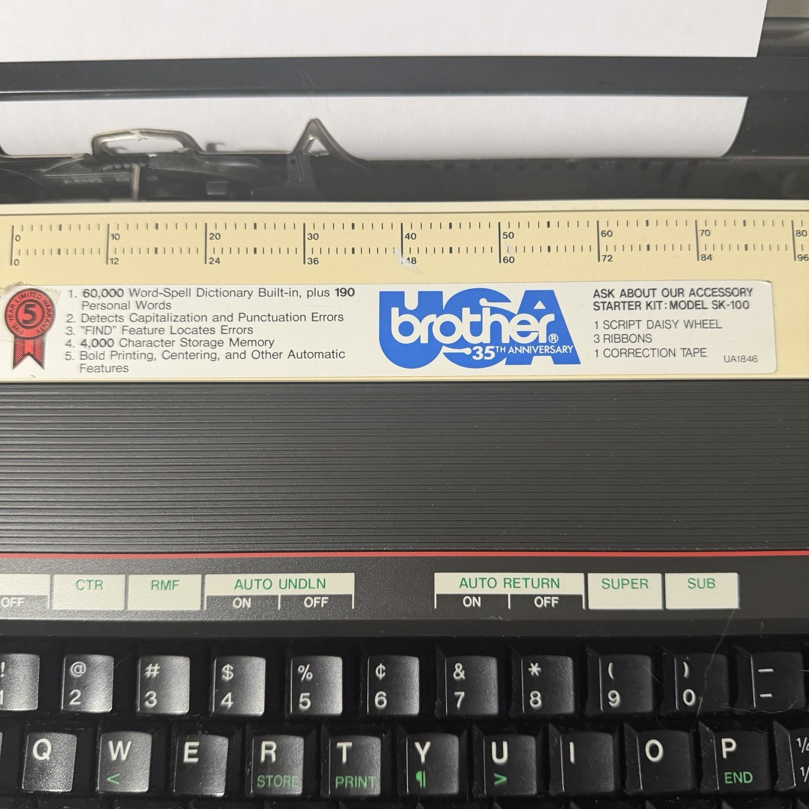 Vintage Brother Correctronic 340 Electronic Typewriter Word-Spell Dictionary