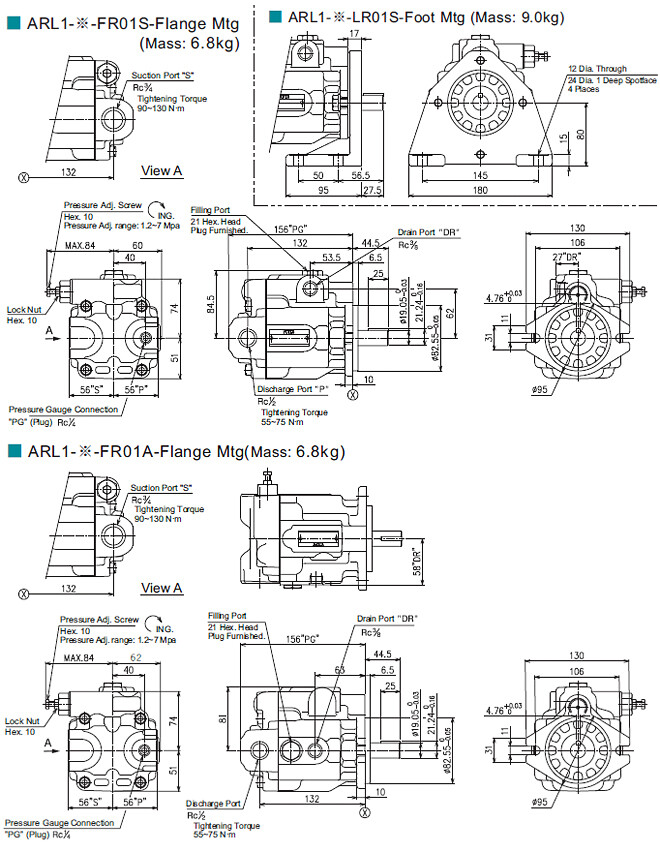 Yuken Hydraulic Piston Pump ARL1-12-FR01S-10