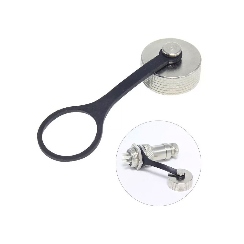 2PCS GX12 Aviation Connector Plug Cover Dust Metal Protective Caps Waterproof