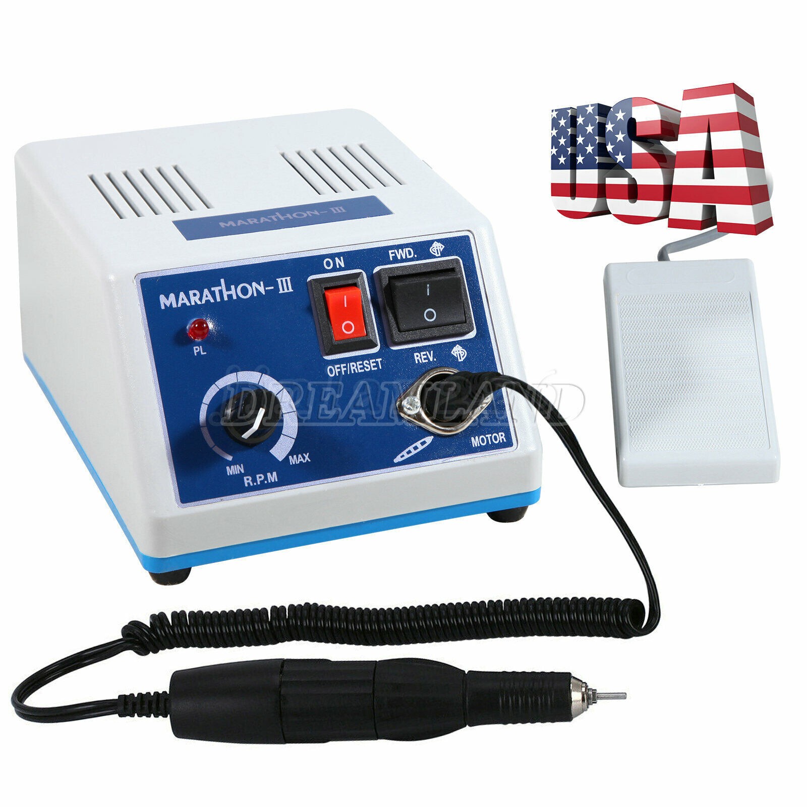Dental Lab Electric Micromotor Polishing Unit / 35K rpm Motor Handpiece