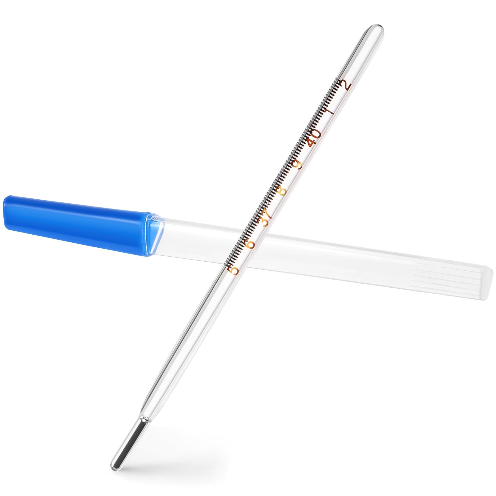 Glass Oral Thermometer Adults Classic Cuban 4.7×0.3×0.3 Inches, Blue