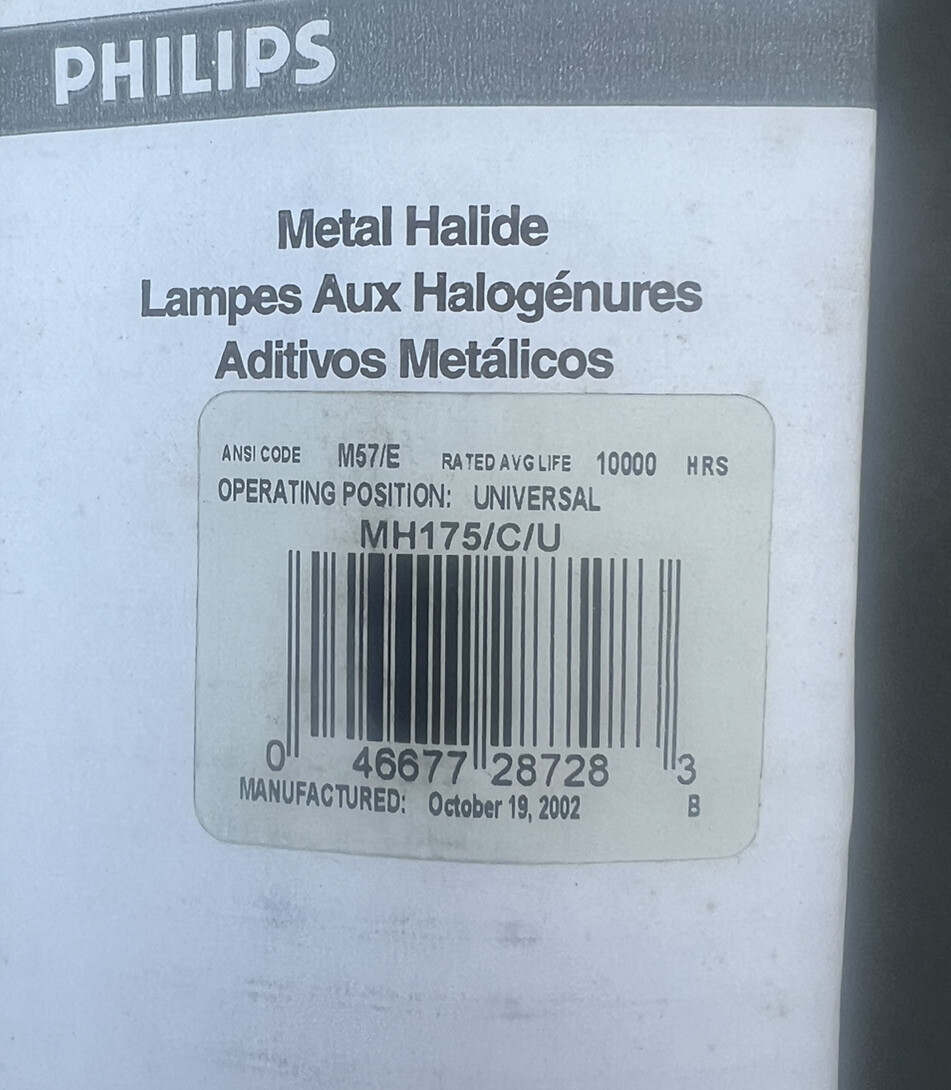 NEW Philips Frosted MH175/C/U 175 Watt M57/E Mogul Base Metal Halide Bulb