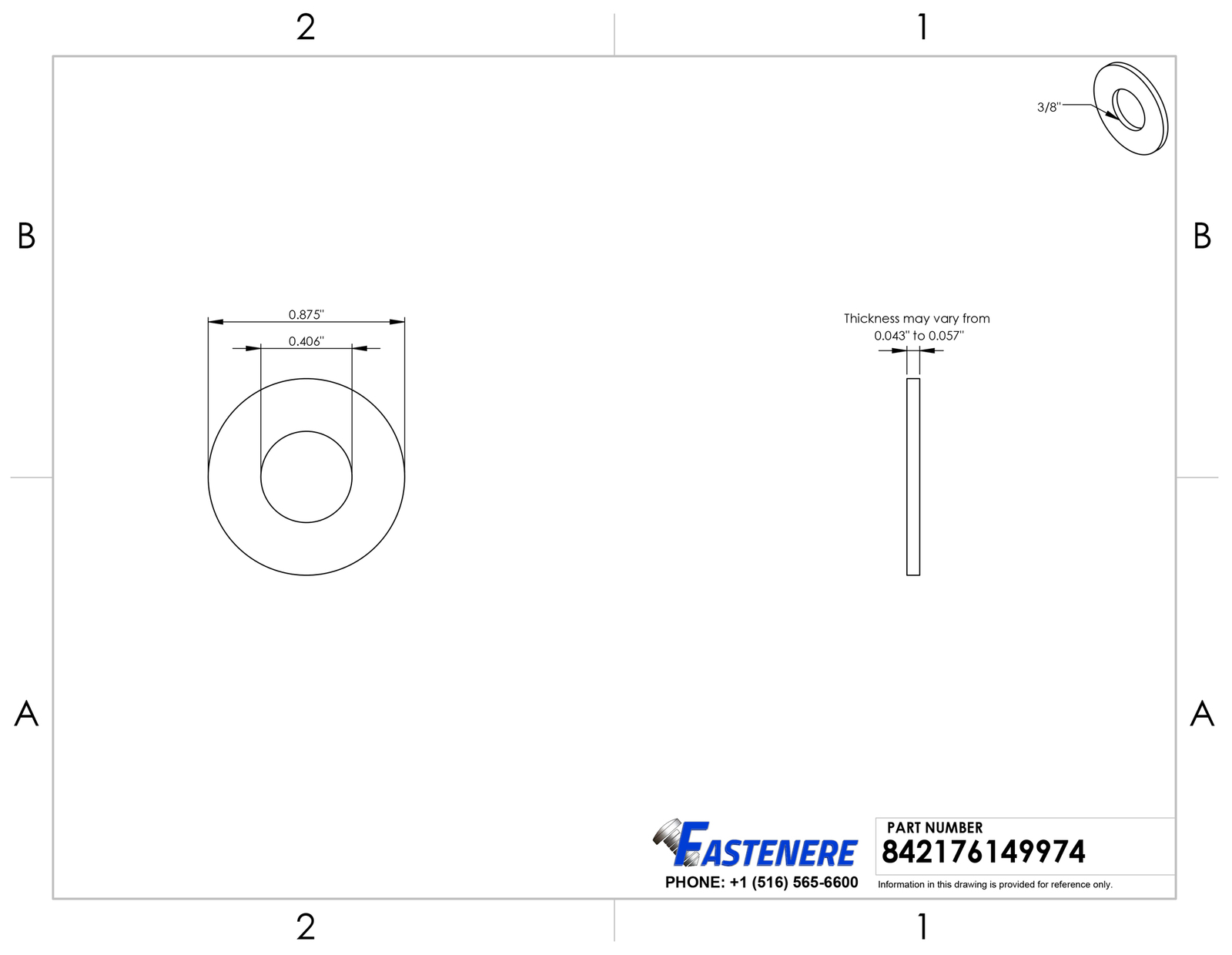 3/8″ stainless steel flat washers packed in 100 count box