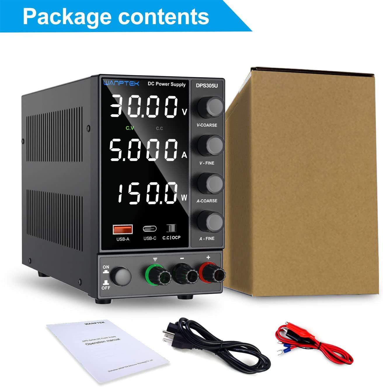 DPS3010U Adjustable DC 0-30V 0-5A 10A Lab Power Supply Variable Bench Switching