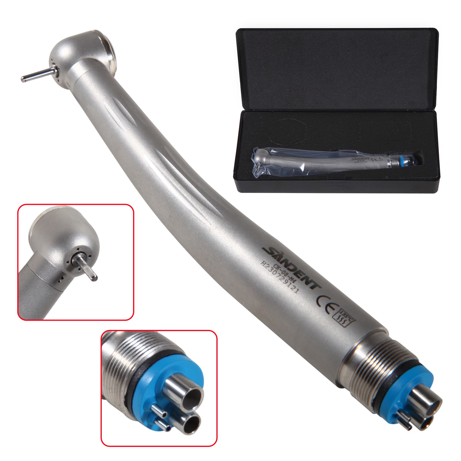 1-10 Pcs Dental High Speed Handpiece Push Button Standard Head 4 Hole (Ceramic)