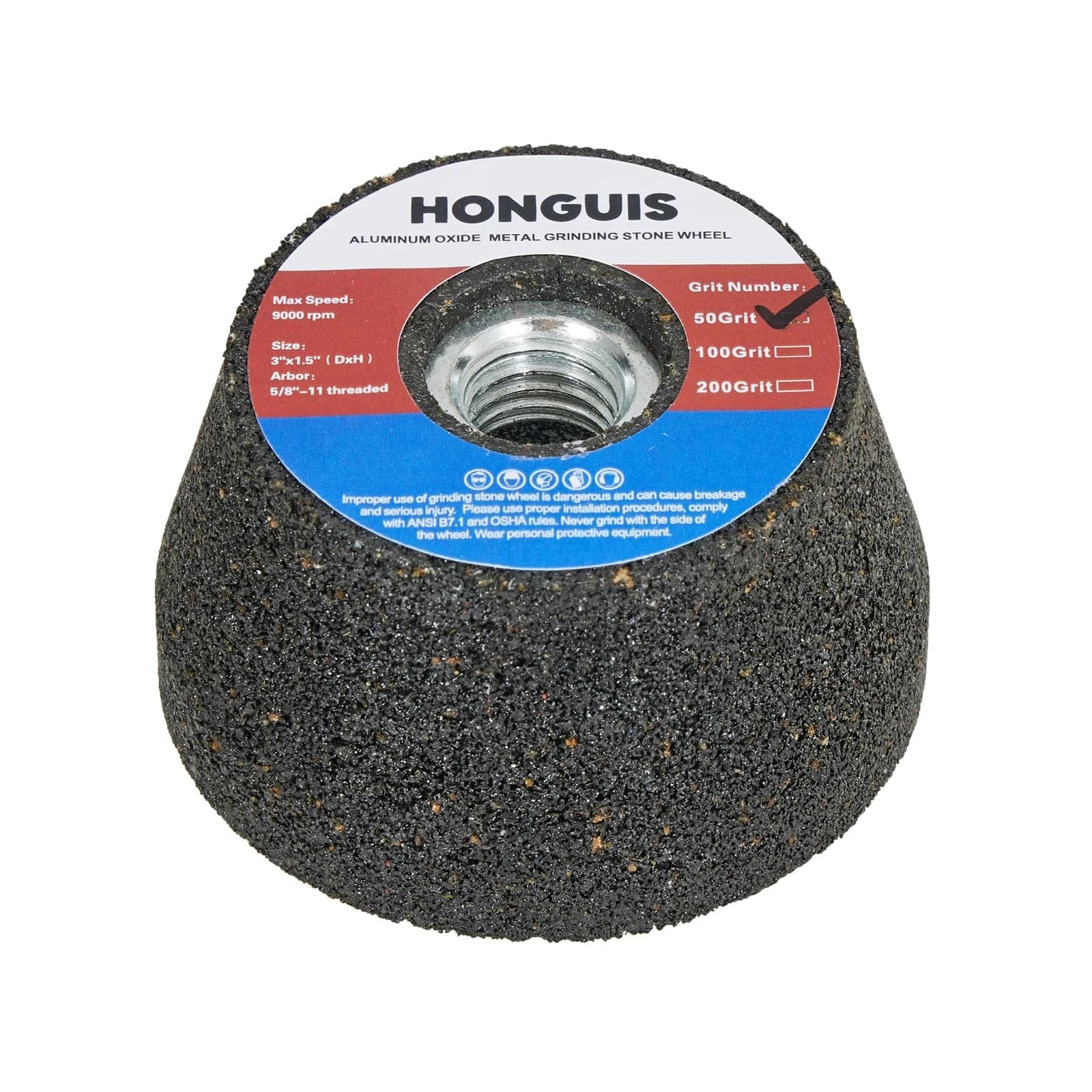3 Inch Grinding Stone Wheel for Metal,50 Grit Aluminum Oxide Flaring Grinding…
