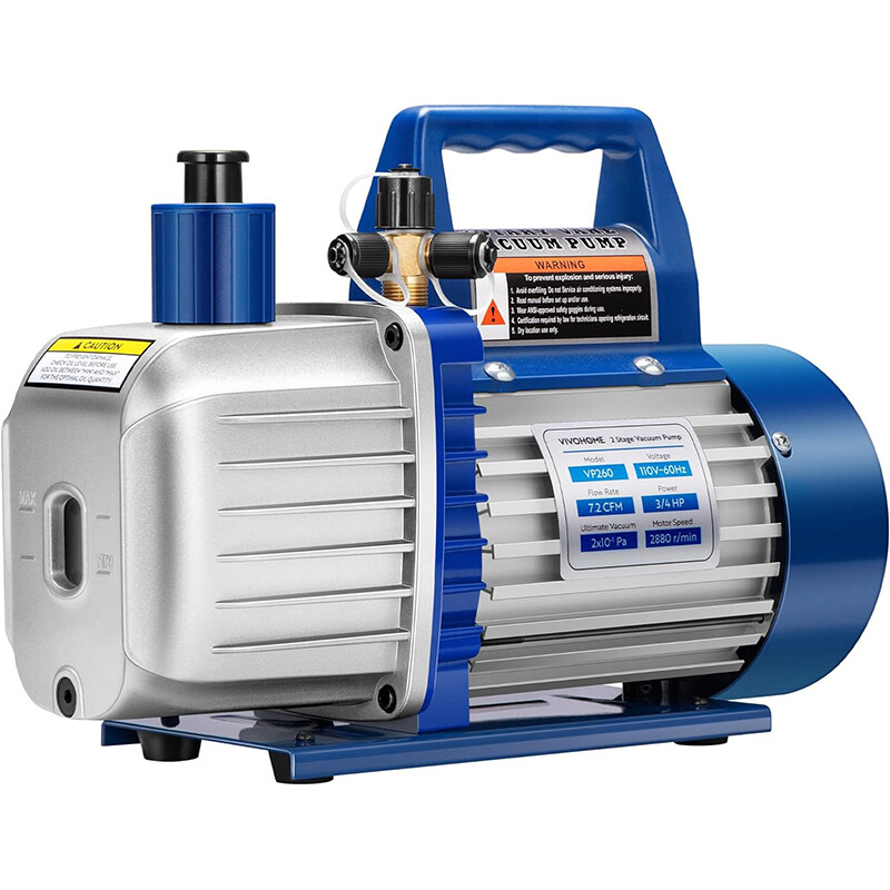 7.2 CFM Vacuum Pump Air Conditioning Pump 2 Stage Rotary Vane HVAC 2 Oil Bottle