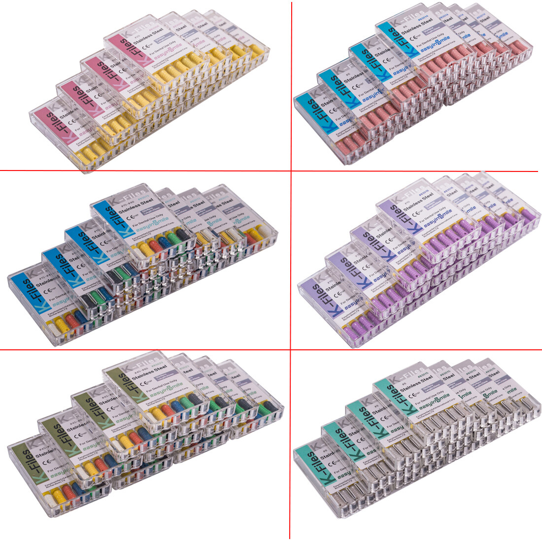 60X Endodontic Hand Use K-Files Stainless Rotary Root Canal hand File 25MM#15-80