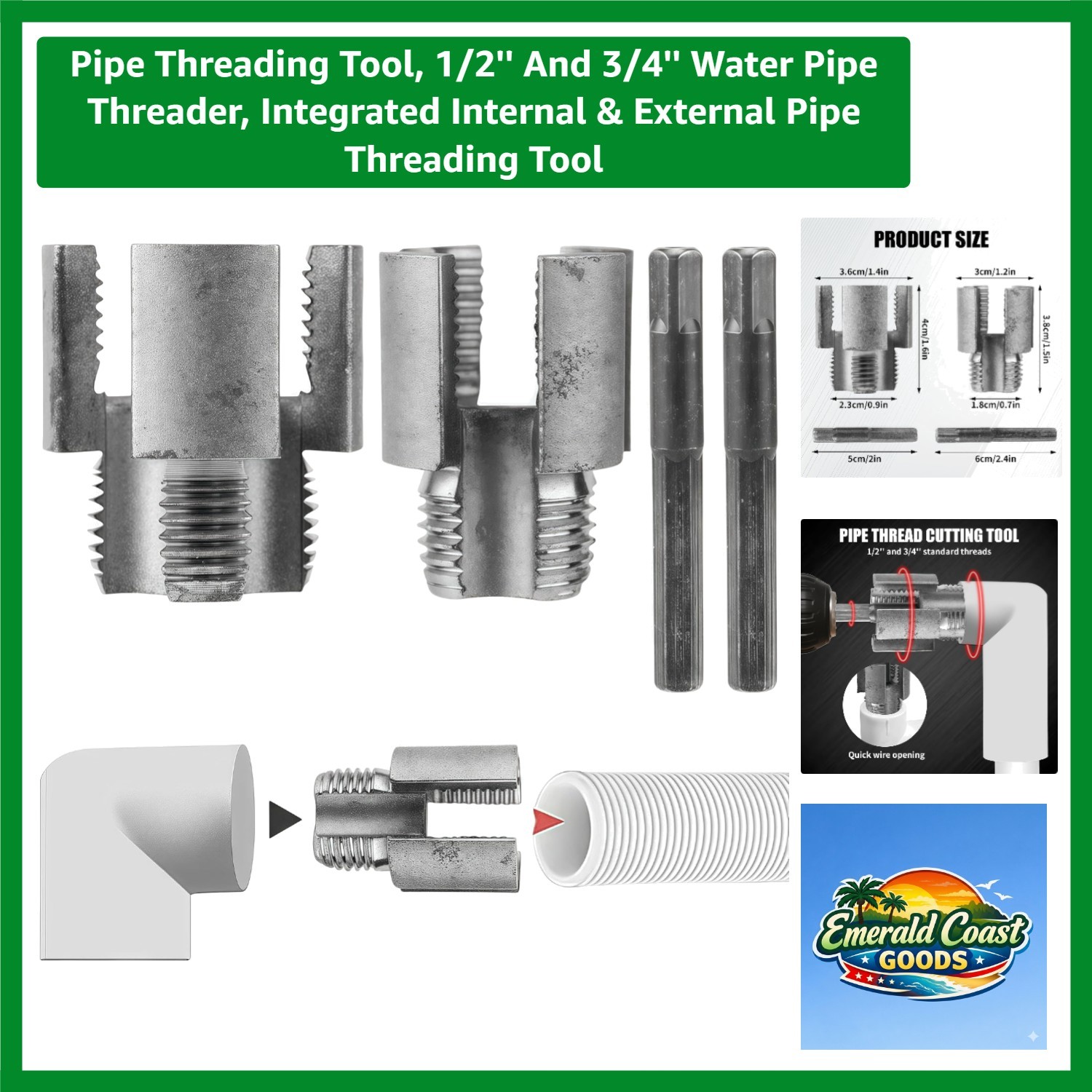 4 in 1 Water Pipe Wrench, Universal Pipe Opener for PVC Pipes, Integrated Intern