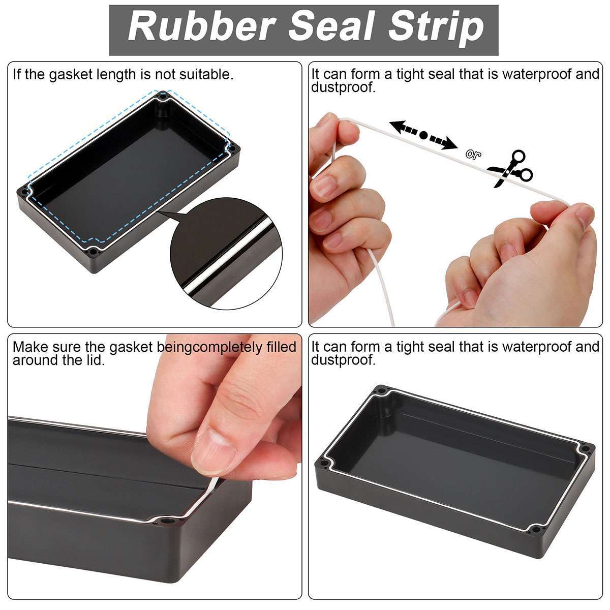 Waterproof Plastic Project Box ABS IP65 Electrical Junction Box Enclosure Black