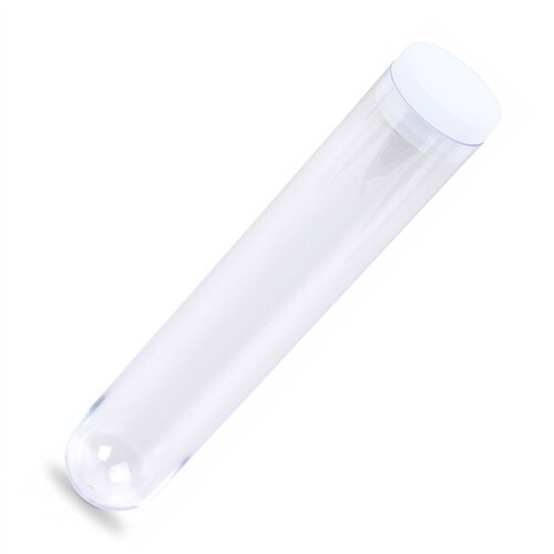 Test Tube w/ Cap, 40x197mm, PS, 200ml, Karter Scientific 402V2 (Pack 5)