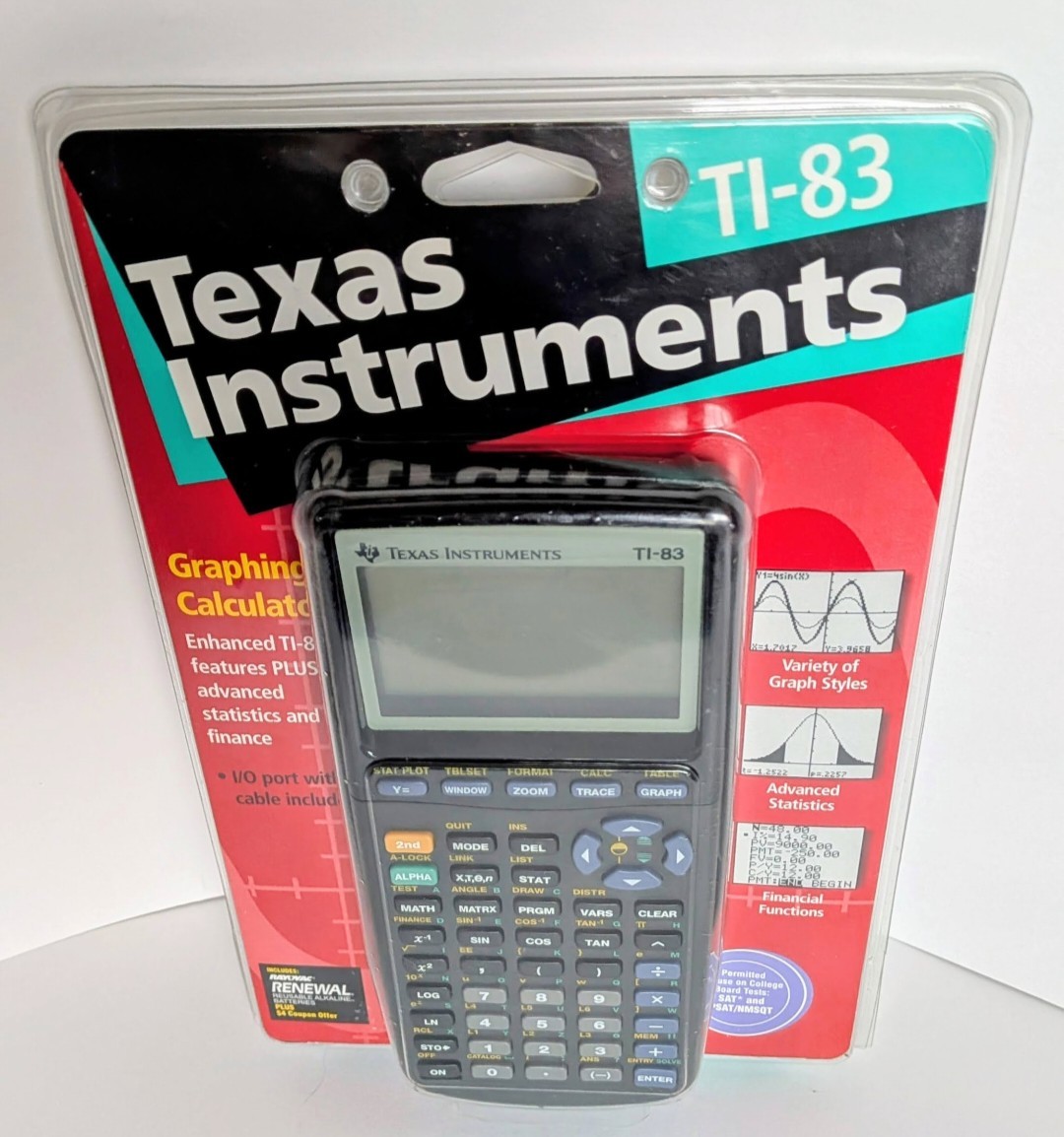 1997 Texas Instruments TI-83 Plus Graphing Calculator – Black (Factory Sealed)