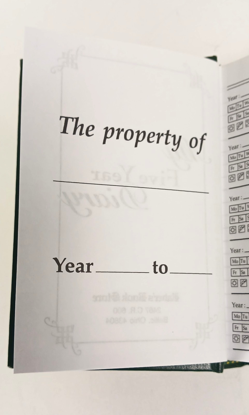 5 year Diary