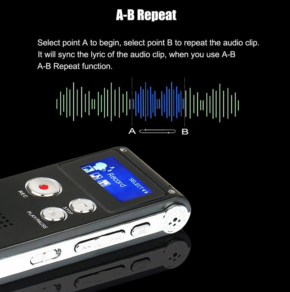 Digital Voice Recorder Dictaphone Audio Sound Recorder Mini Small Spy Lecture*