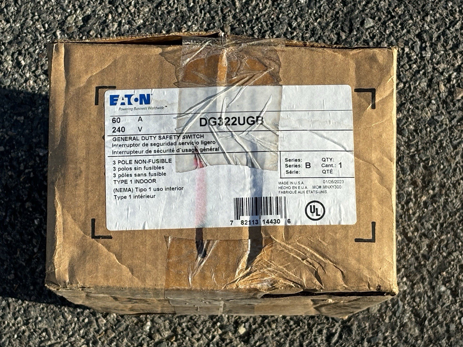 EATON DG322UGB Non Fusible General Duty Safety Switch 60 Amp