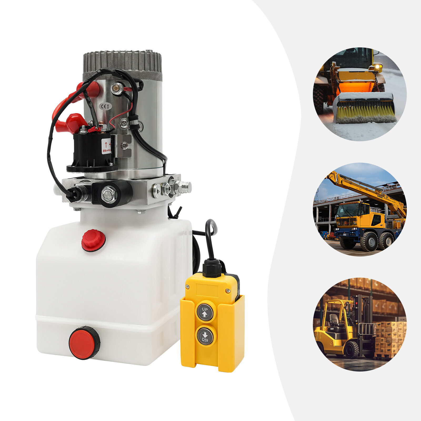 Electric Hydraulic Pump, Hydraulic Power Unit 12V, Single Acting Oil Pump 4/L