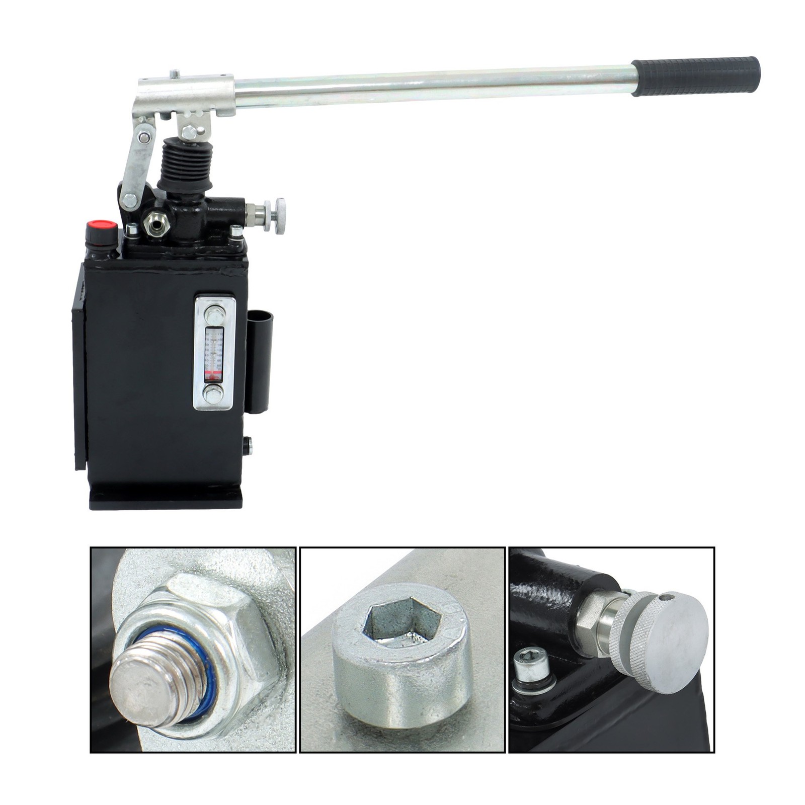 Single-Acting Hydraulic Pump 1.5CID Manual With Release Knob 3 Qts