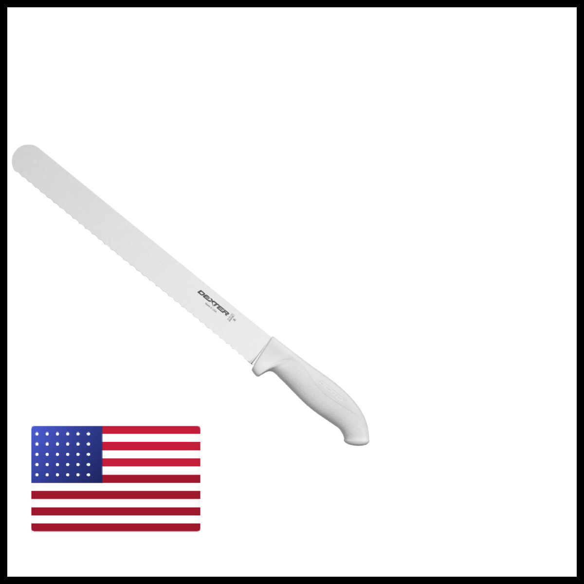 Dexter-Russell Sofgrip 12 Scalloped Roast Slicer Dexsteel Soft Rubber Grip Nsf