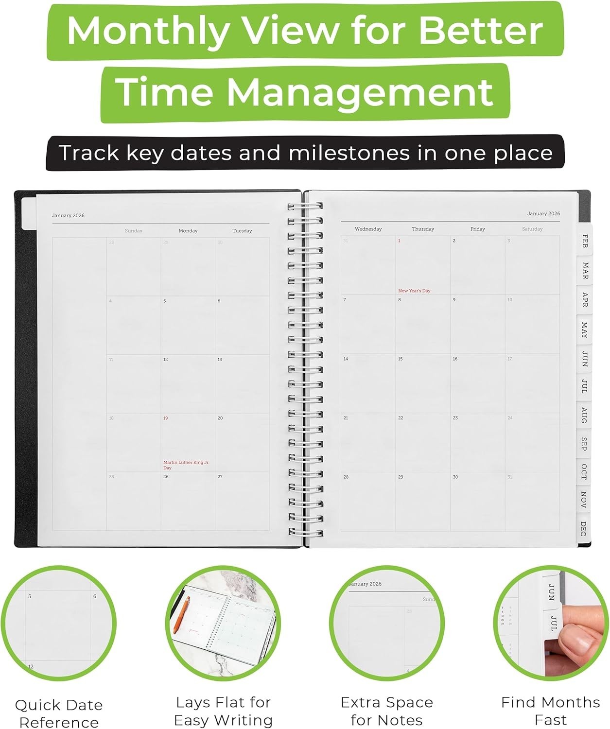 2026 Planner, Agenda Planner With Weekly And Monthly View, Daily Agenda Book …