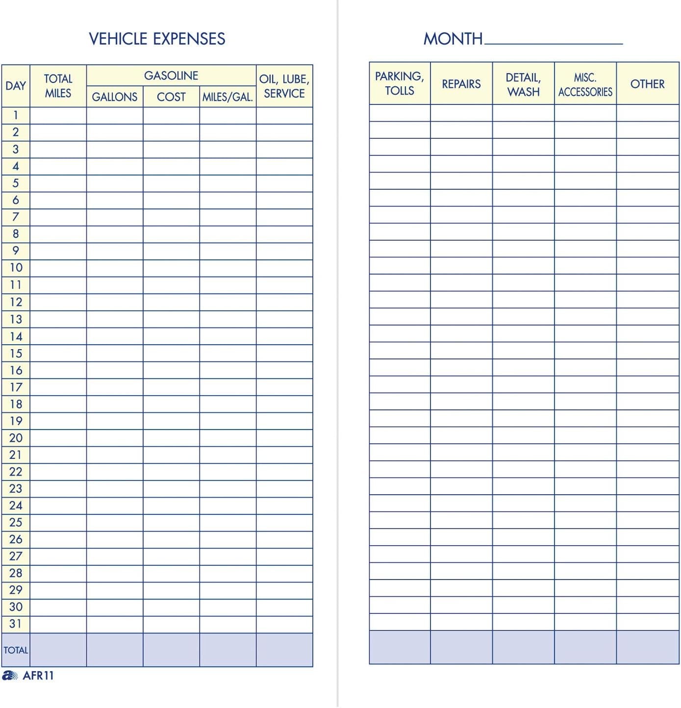 Adams Vehicle Expense Journal, , 3.25 x 6.25 Inches, 3-1/4″ x 6-1/4″, White