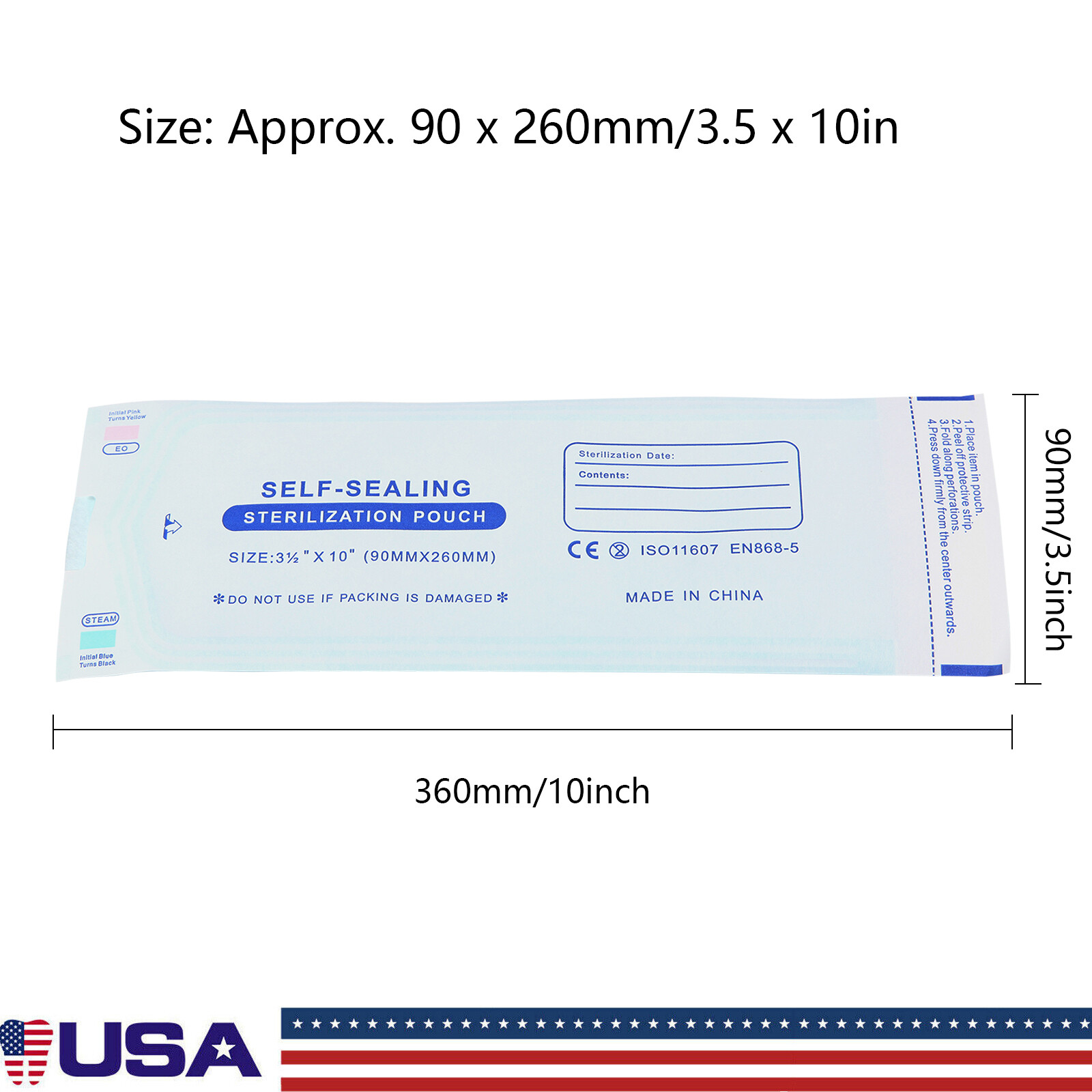 Up to 7000 Sterilization Pouches 3.5 «x 10 » Dental Medical Self Seal Pouch Bags