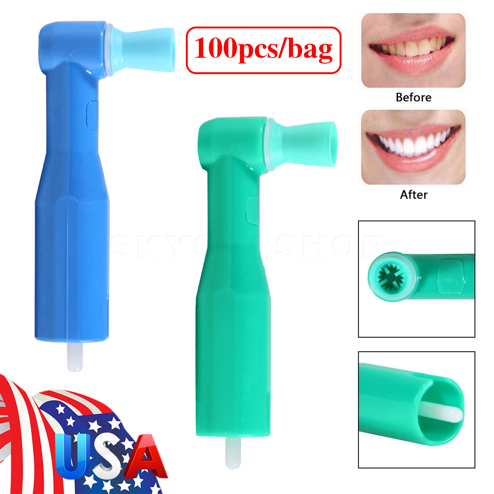 100-1000pcs Dental Disposable Prophy Angles Top Quality Latex Free Soft / Firm