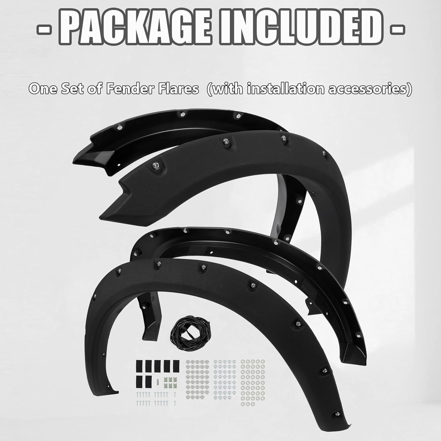 Fender Flares Compatible with 2009-2023 Dodge Ram 1500 Classic Pocket Rivet Styl