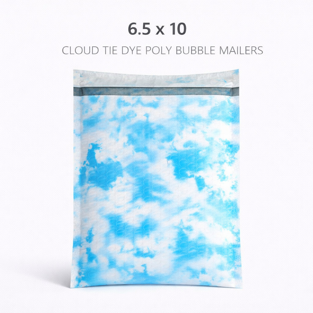 SmileMail Cloud Tie Dye Bubble Mailers 6.5×10 Self Seal Padded Envelopes 25/500