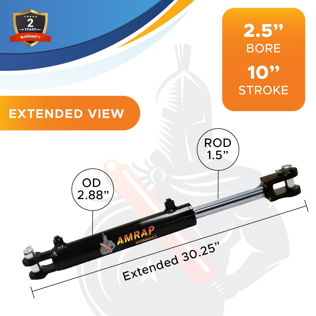2.5×10 Hydraulic Cylinder – 2.5 Bore 10 Stroke Welded Clevis Hydraulic Cylinder