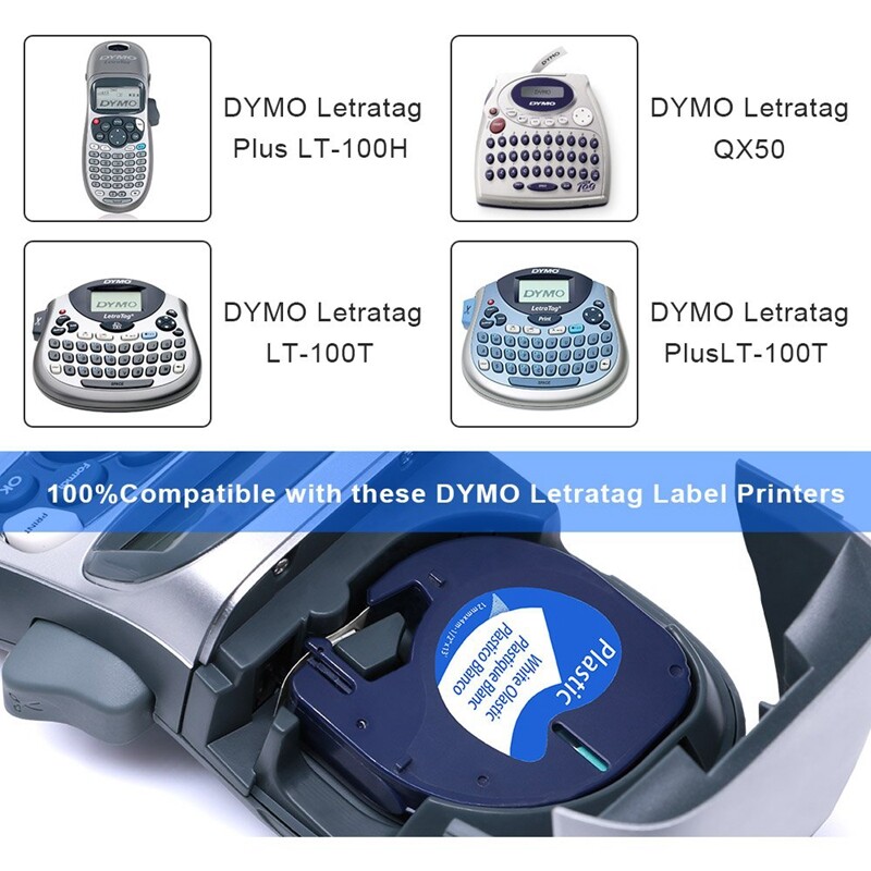 Compatible Dymo LetraTag Refill 91330 91331 91332 Paper Plastic Label Tape 1/2»