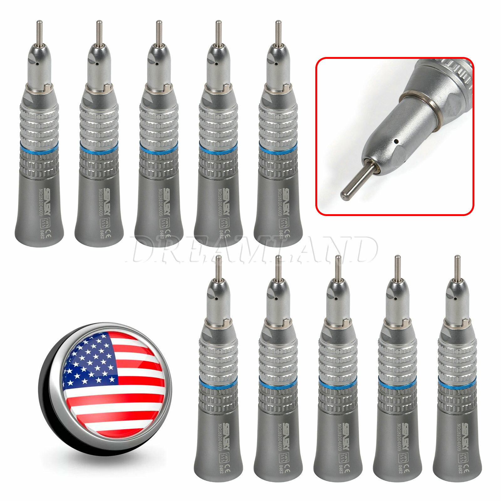 E-type Dental Straight Handpiece Slow Speed Dental Nosecone Handpiece USA-YP