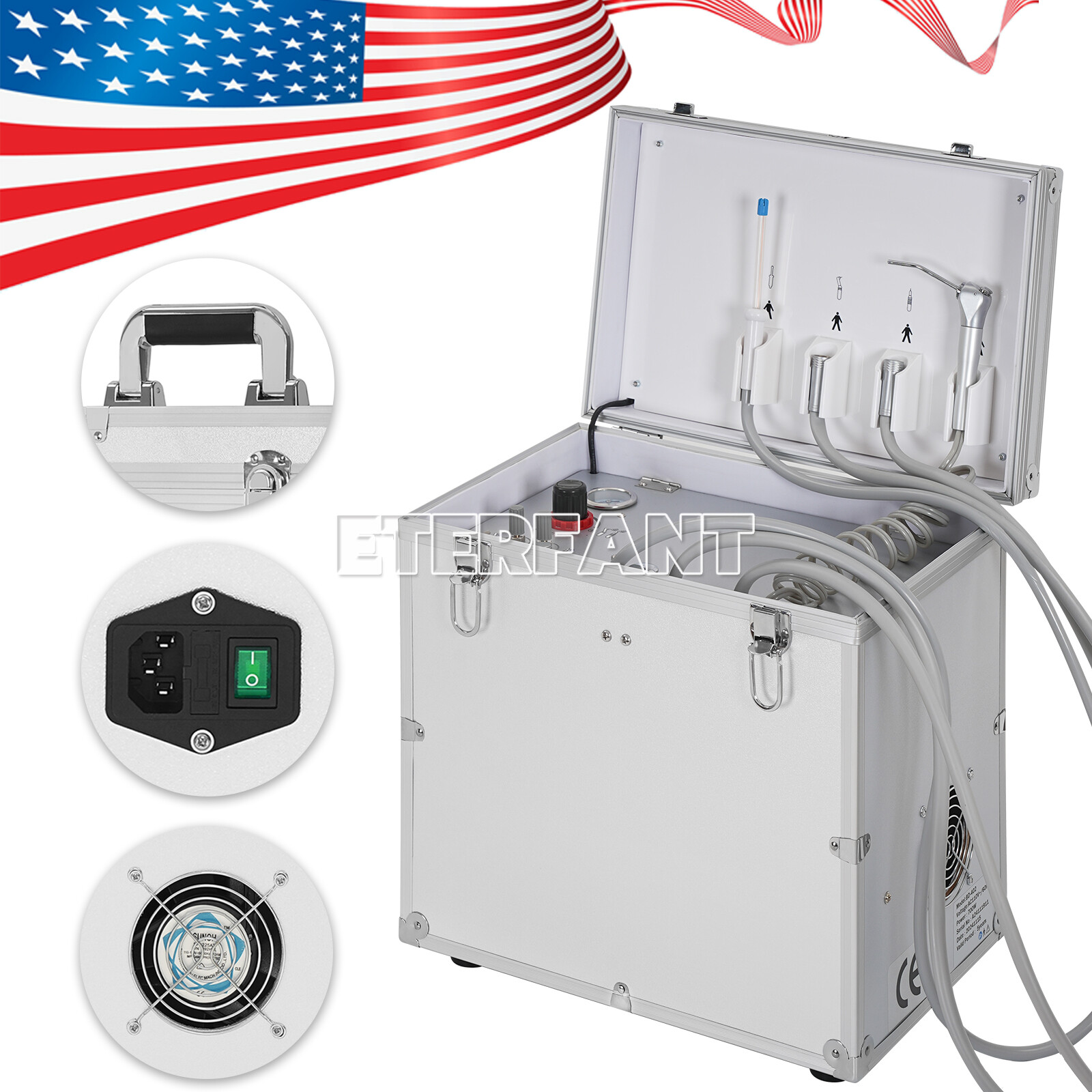 Dental Portable Suction System Delivery Unit with Air Compressor 4 Holes BD-402