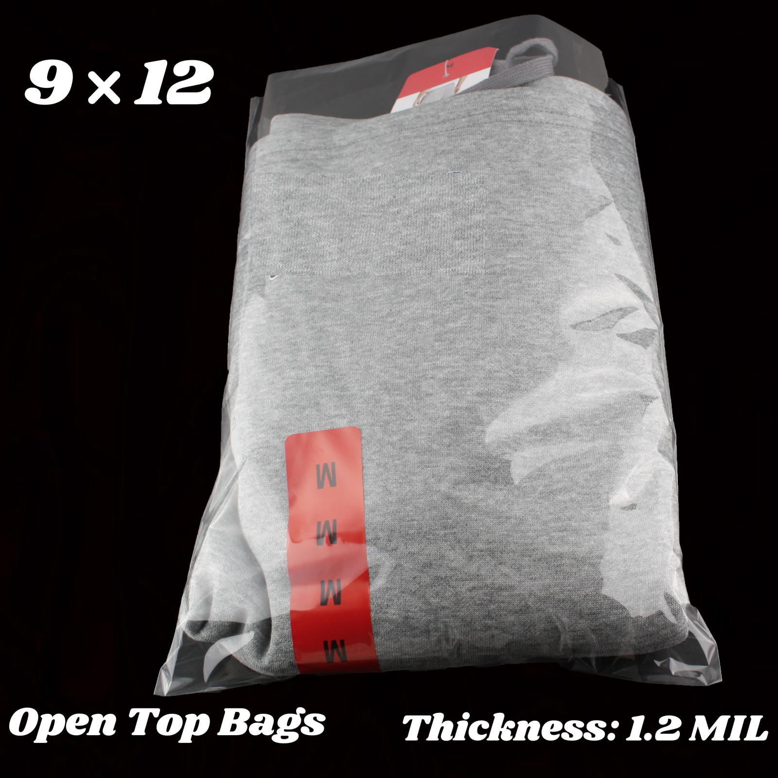 9×12 Clear Plastic Bags Packing Shipping Lay Flat Open Top Poly Baggie 1.2 Mil
